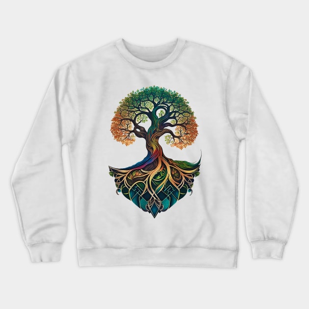 Rainbow Tree of Life Crewneck Sweatshirt by HilariousDelusions